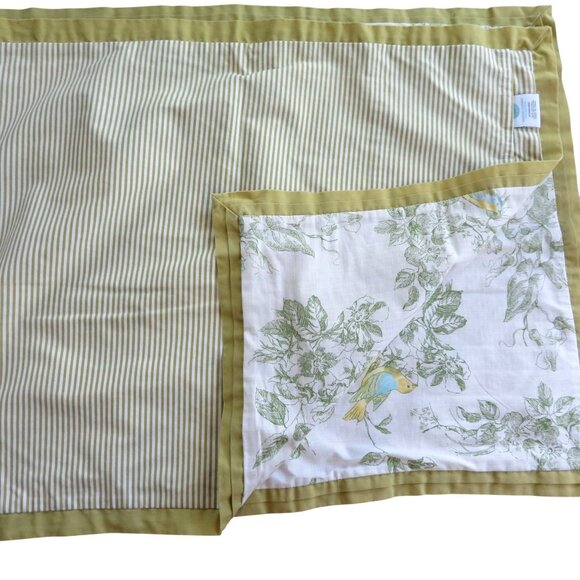 Martha Stewart Collection Standard Pillowcases Set of 2 Green Floral Bird Print - Picture 6 of 8